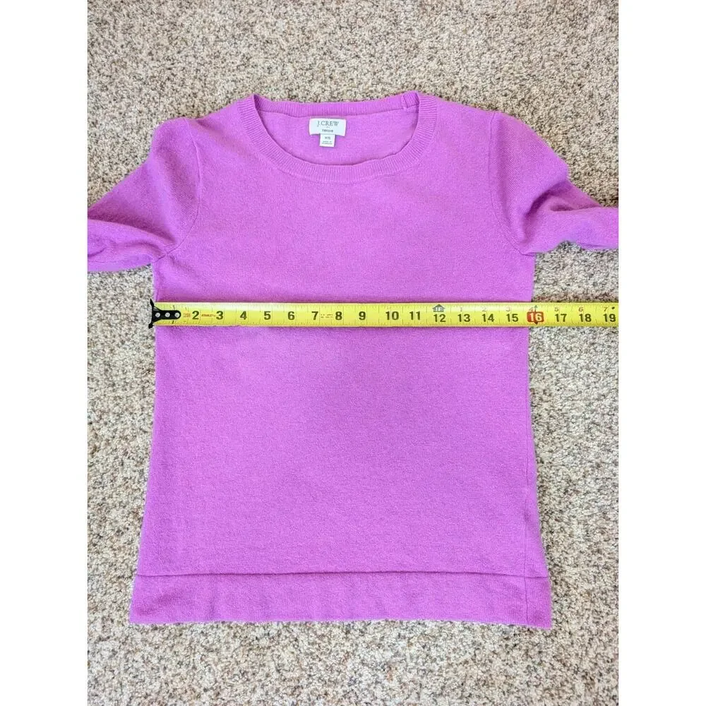 J.CREW Sweater Women XS Hot Pink Teddie Pullover Cotton Merino Wool